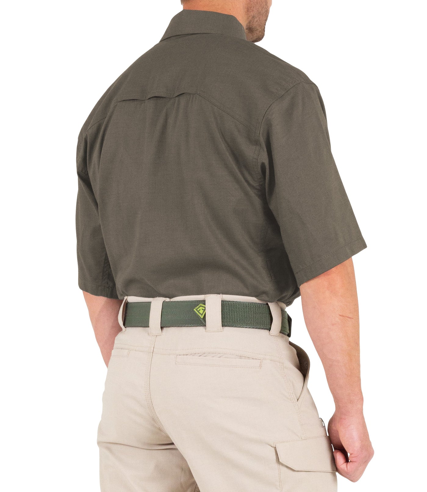 Side of Men's V2 Tactical Short Sleeve Shirt in Ranger Green