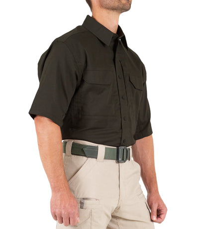Side of Men's V2 Tactical Short Sleeve Shirt in Kodiak Brown