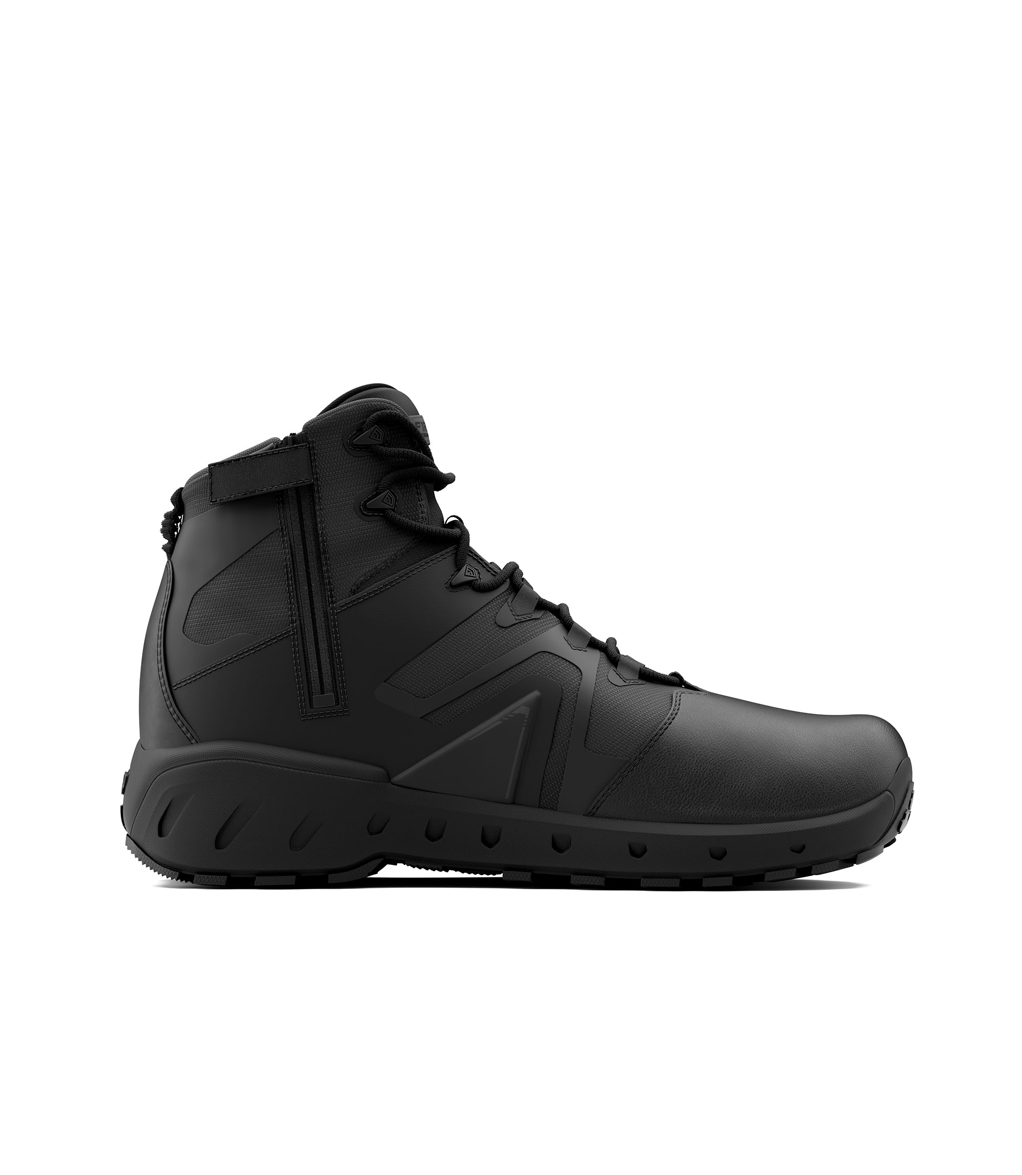 360 video of 5 inch AERO-TAC polished side-zip boot in color black |color_black