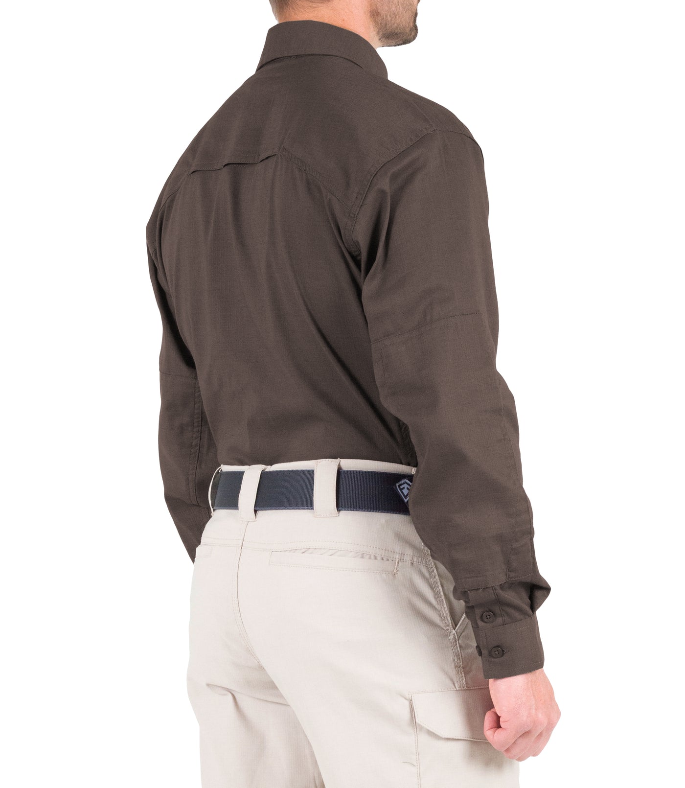 Side of Men's V2 Tactical Long Sleeve Shirt in Kodiak Brown