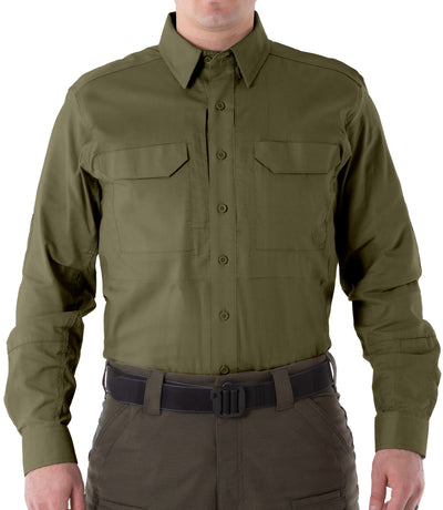 Front of Men's V2 Tactical Long Sleeve Shirt in Tundra