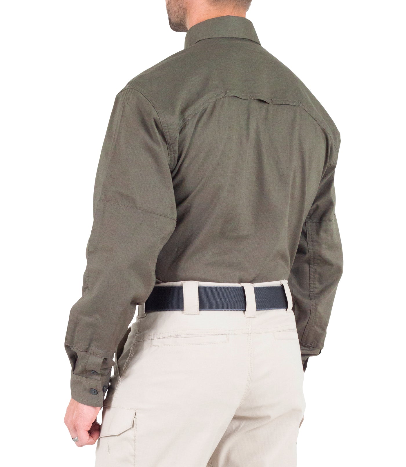 Side of Men's V2 Tactical Long Sleeve Shirt in Ranger Green