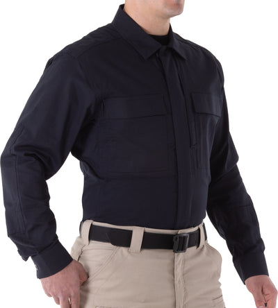 Front of Men's V2 BDU Long Sleeve Shirt in Midnight Navy