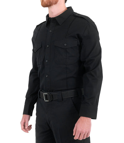 Side of Men's Pro Duty Uniform Shirt in Black