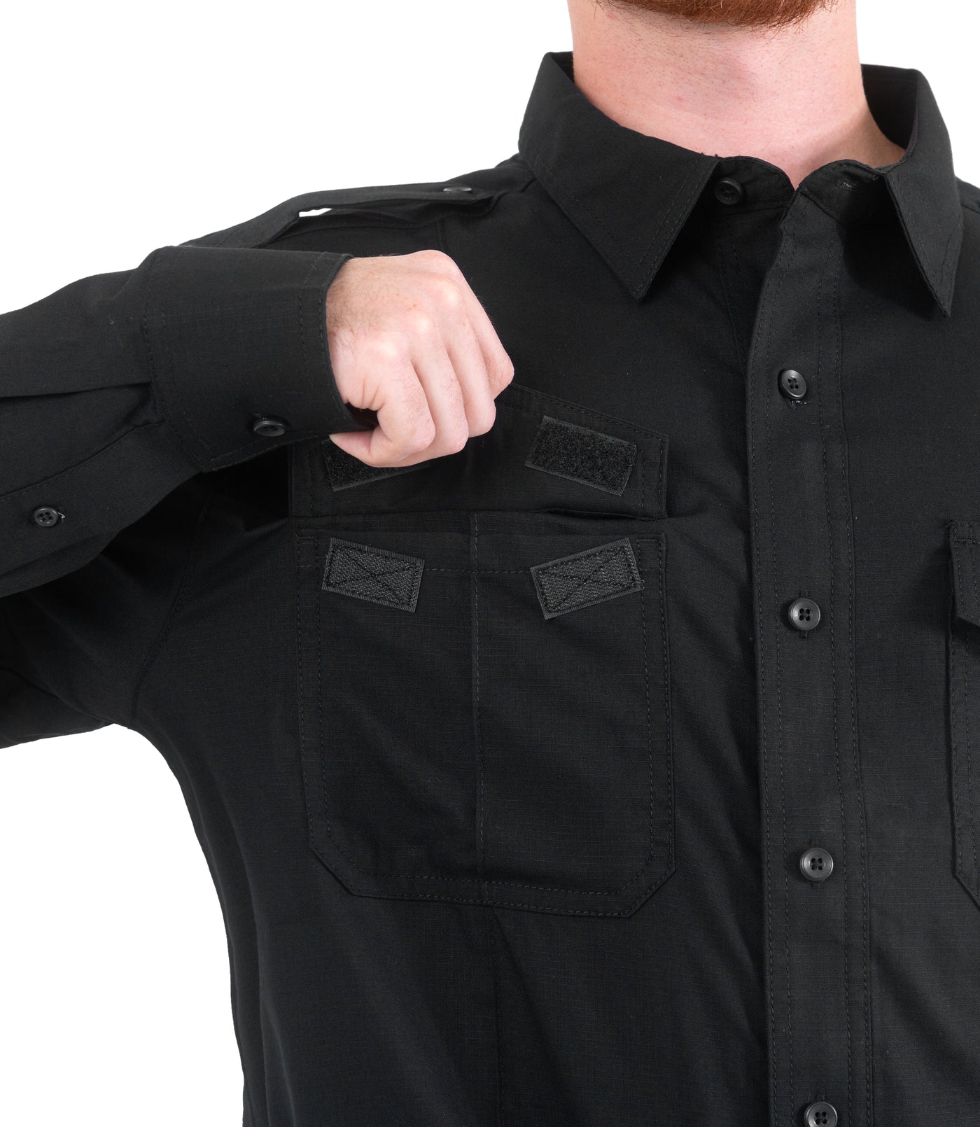 Pocket of Men's Pro Duty Uniform Shirt in Black