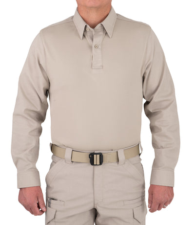 Front of Men's V2 Pro Performance Shirt in Silver Tan