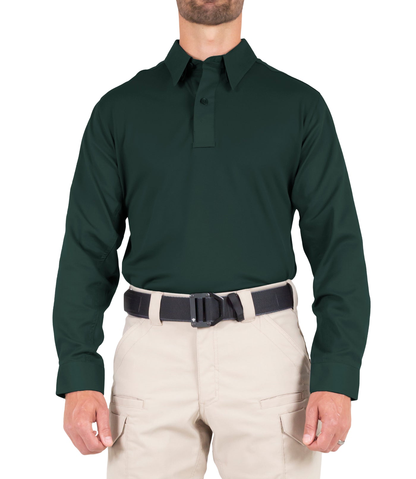 Front of Men's V2 Pro Performance Shirt in Spruce Green