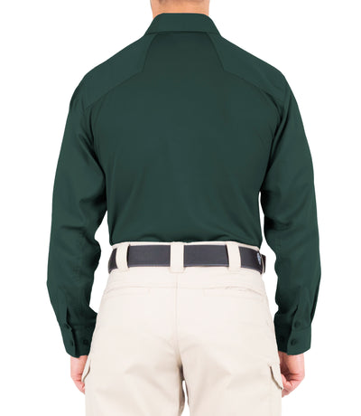 Back of Men's V2 Pro Performance Shirt in Spruce Green