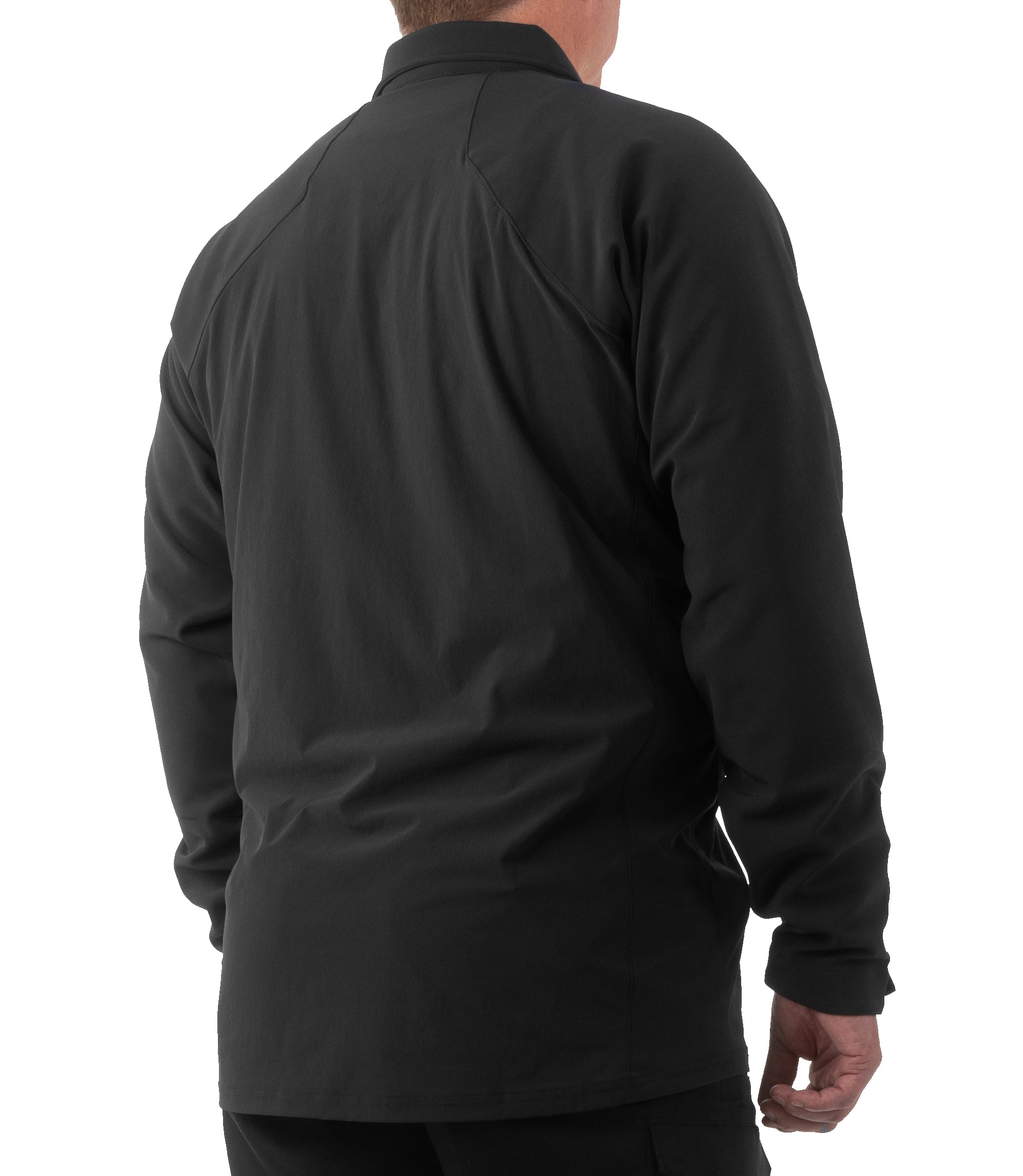 Side of Men's Pro Duty Pullover in Black |color_black