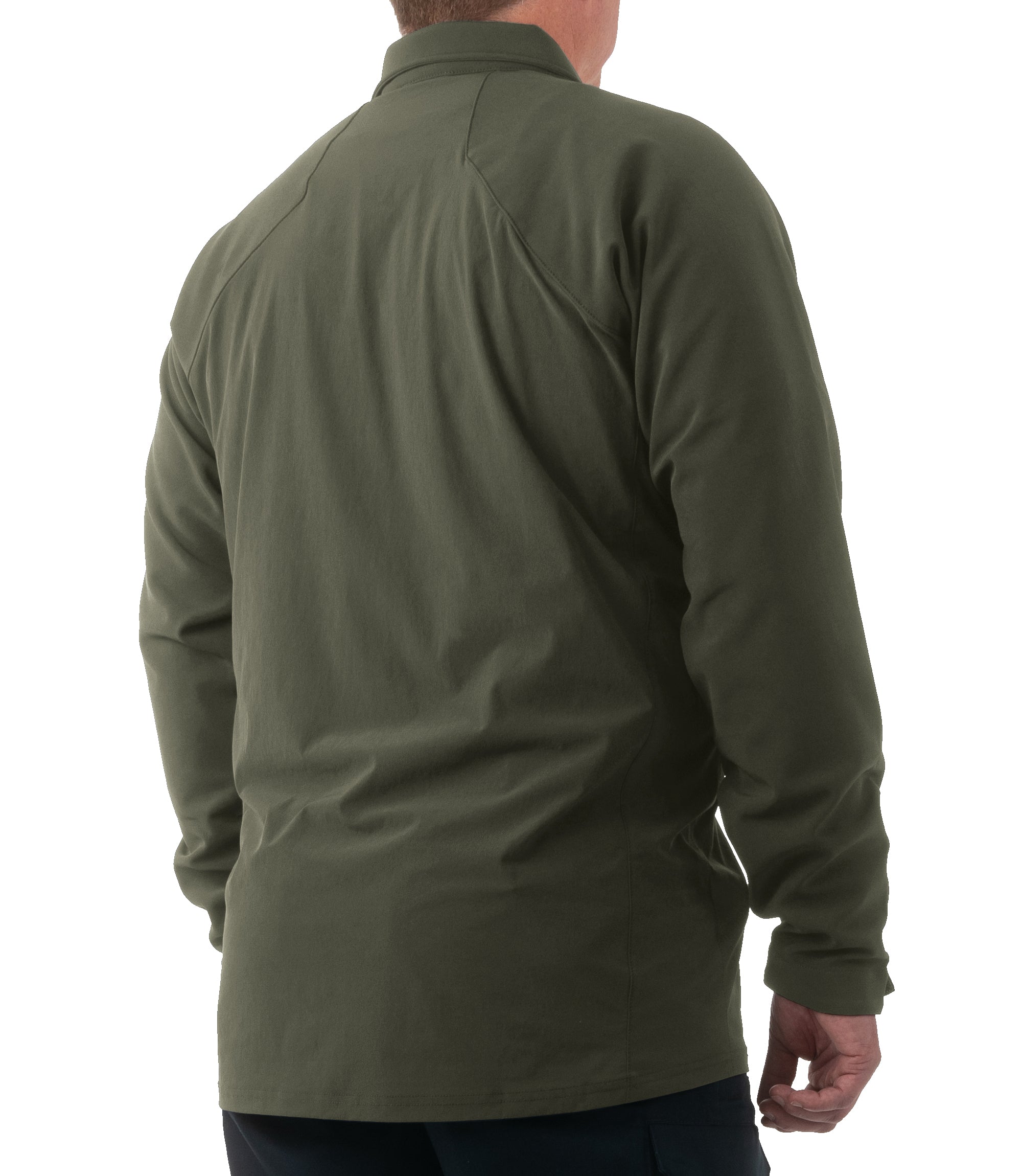 Side of Men's Pro Duty Pullover in OD Green |color_od green