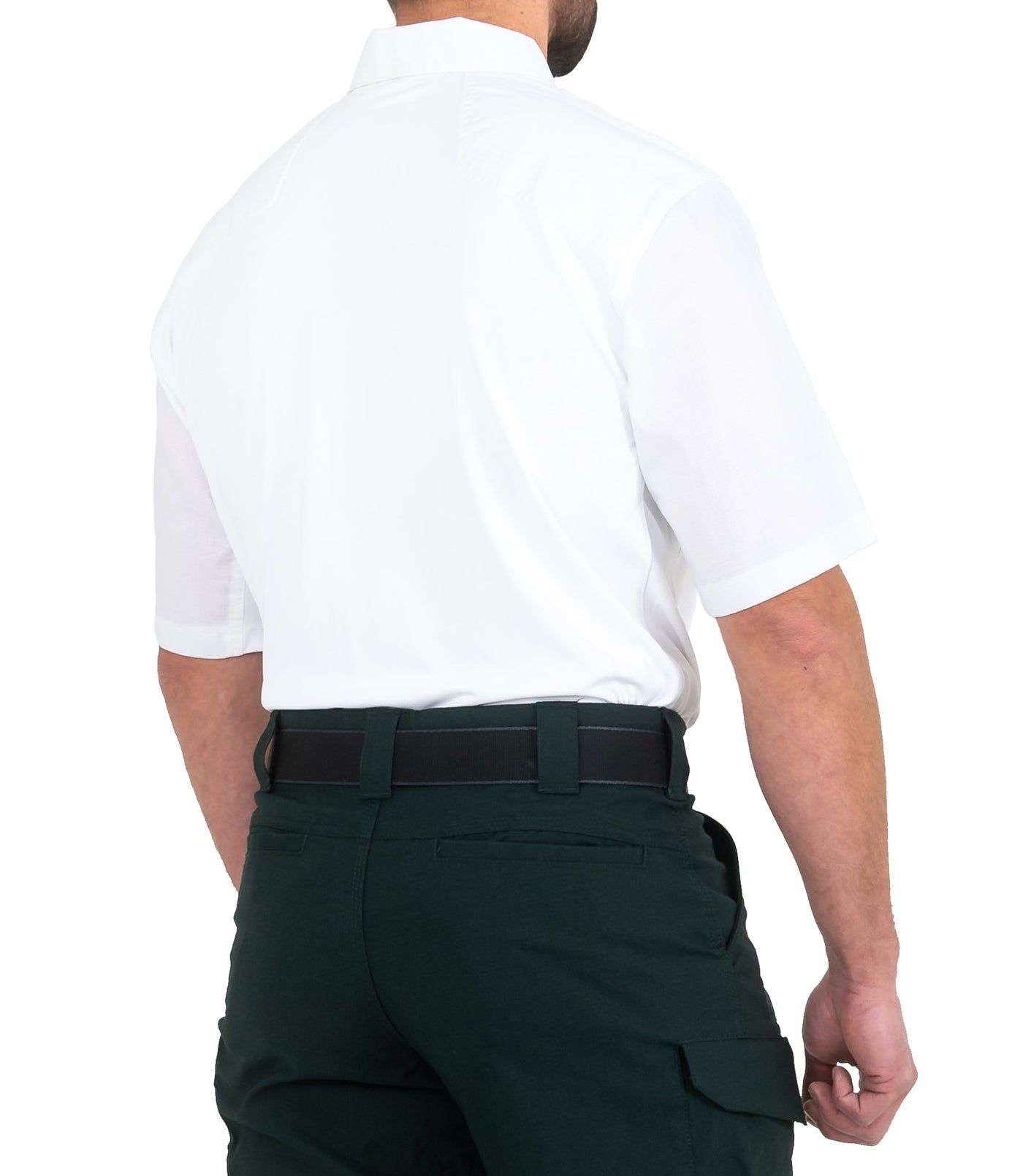 Side of Men's V2 Pro Performance Short Sleeve Shirt in White