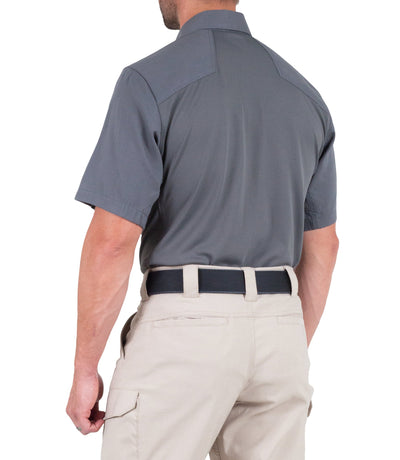 Side of Men's V2 Pro Performance Short Sleeve Shirt in Wolf Grey