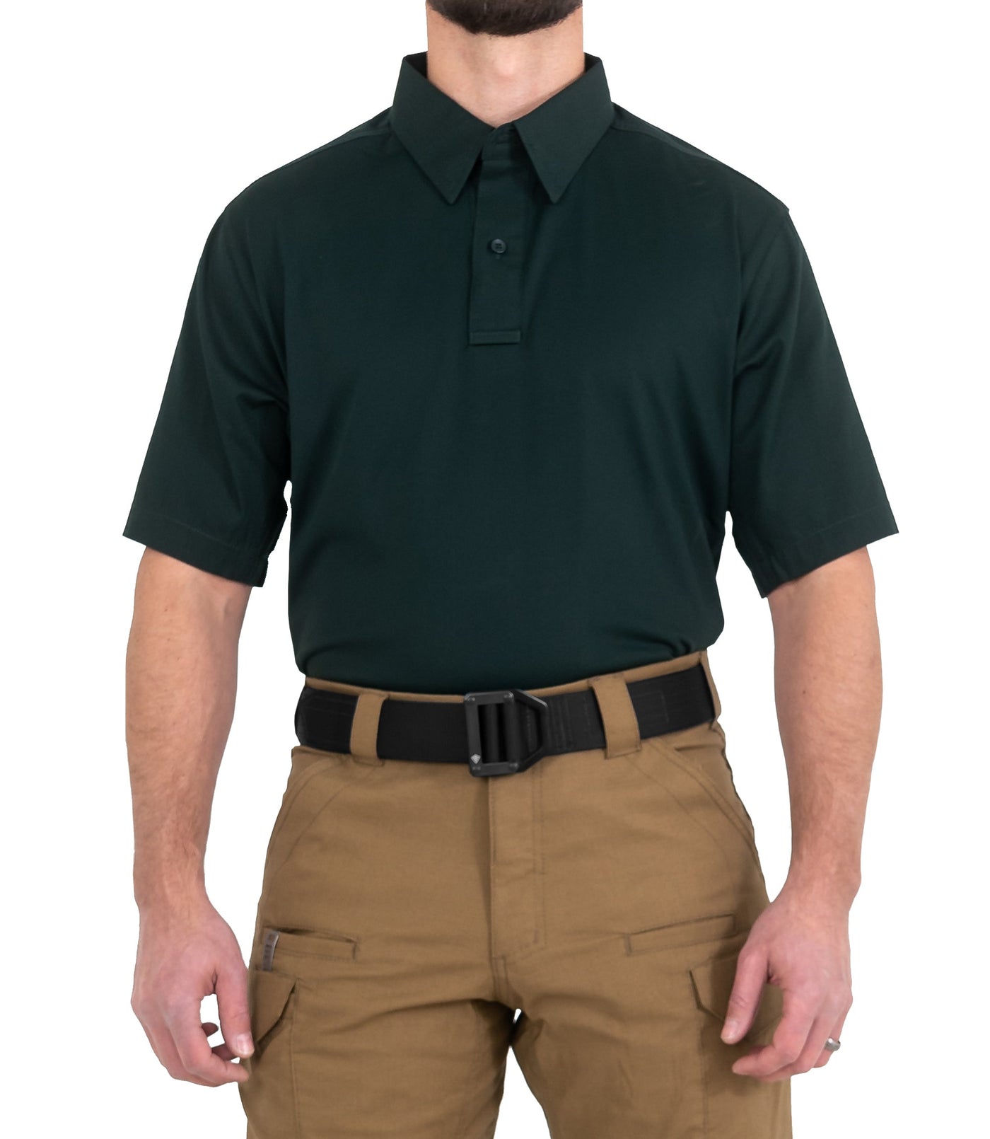 Front of Men's V2 Pro Performance Short Sleeve Shirt in Spruce Green