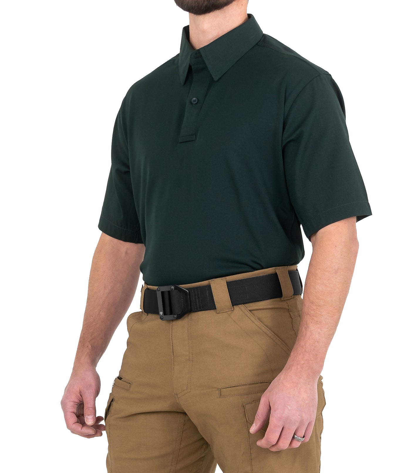 Side of Men's V2 Pro Performance Short Sleeve Shirt in Spruce Green