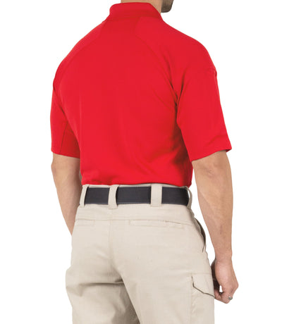 Side of Men's Performance Short Sleeve Polo in Red
