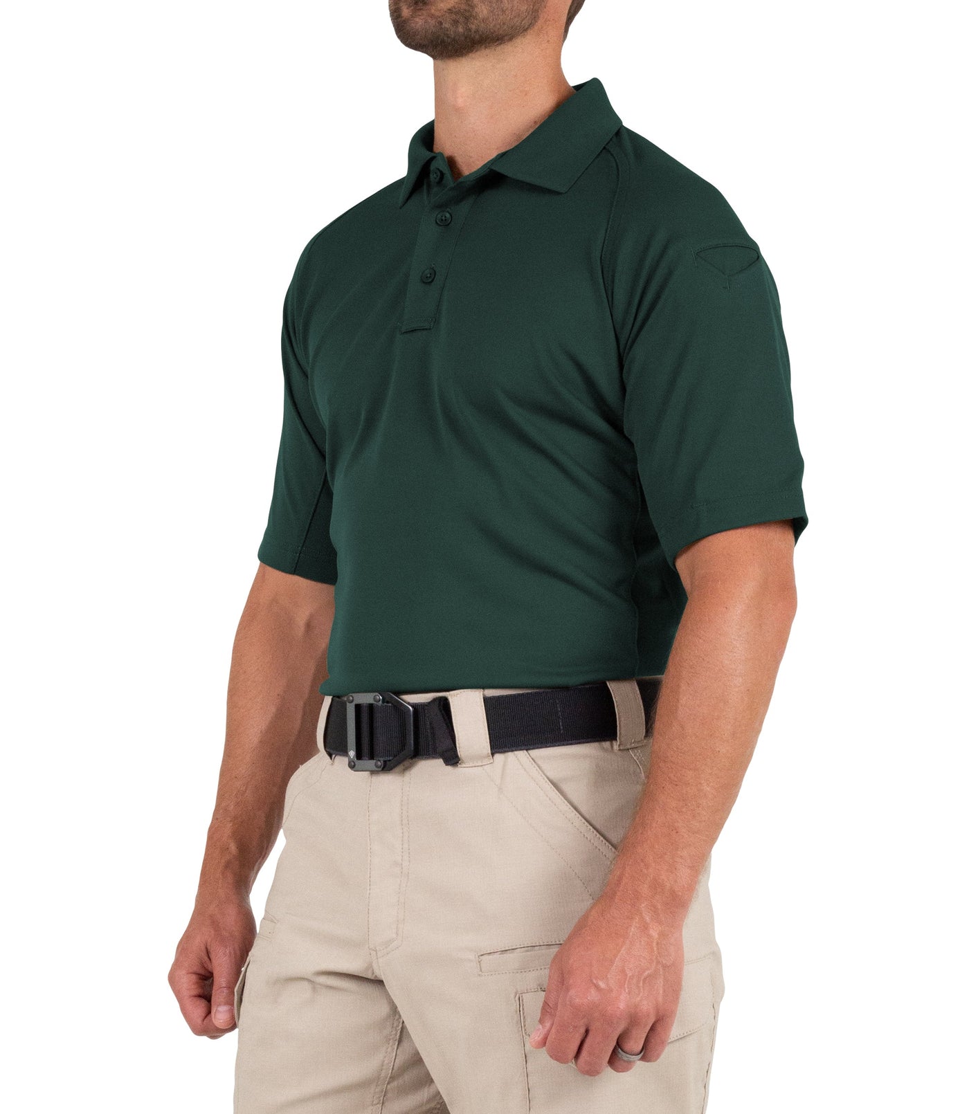 Side of Men's Performance Short Sleeve Polo in Spruce Green