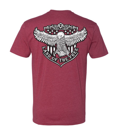 Back of LOTF Eagle T-Shirt in Cardinal
