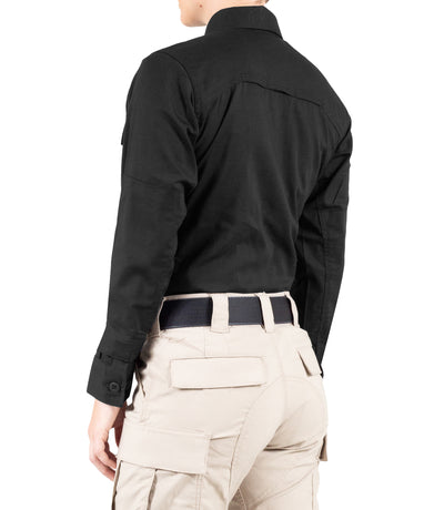 Side of Women's V2 BDU Long Sleeve Shirt in Black