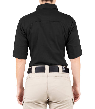 Back of Women's V2 Tactical Short Sleeve Shirt in Black