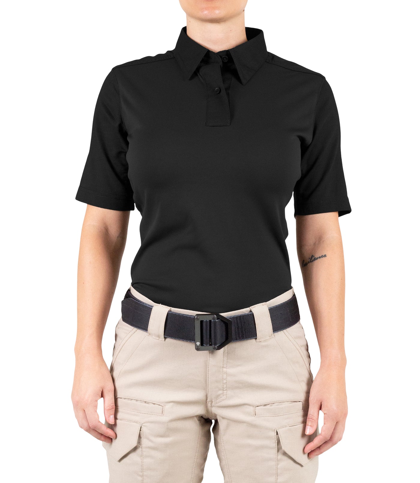 Front of Women's V2 Pro Performance Short Sleeve Shirt in Black