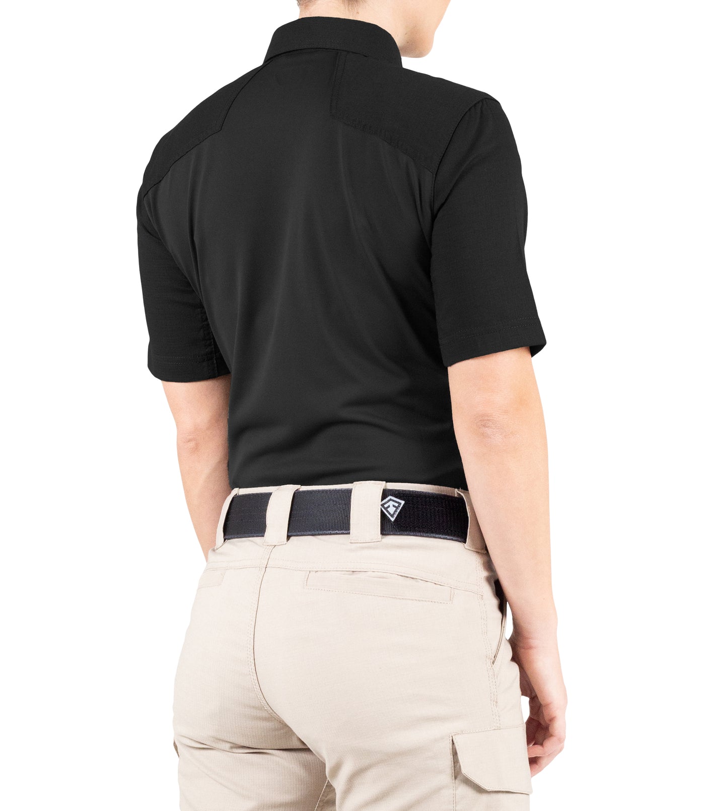 Side of Women's V2 Pro Performance Short Sleeve Shirt in Black