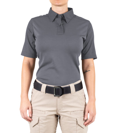 Front of Women's V2 Pro Performance Short Sleeve Shirt in Wolf Grey