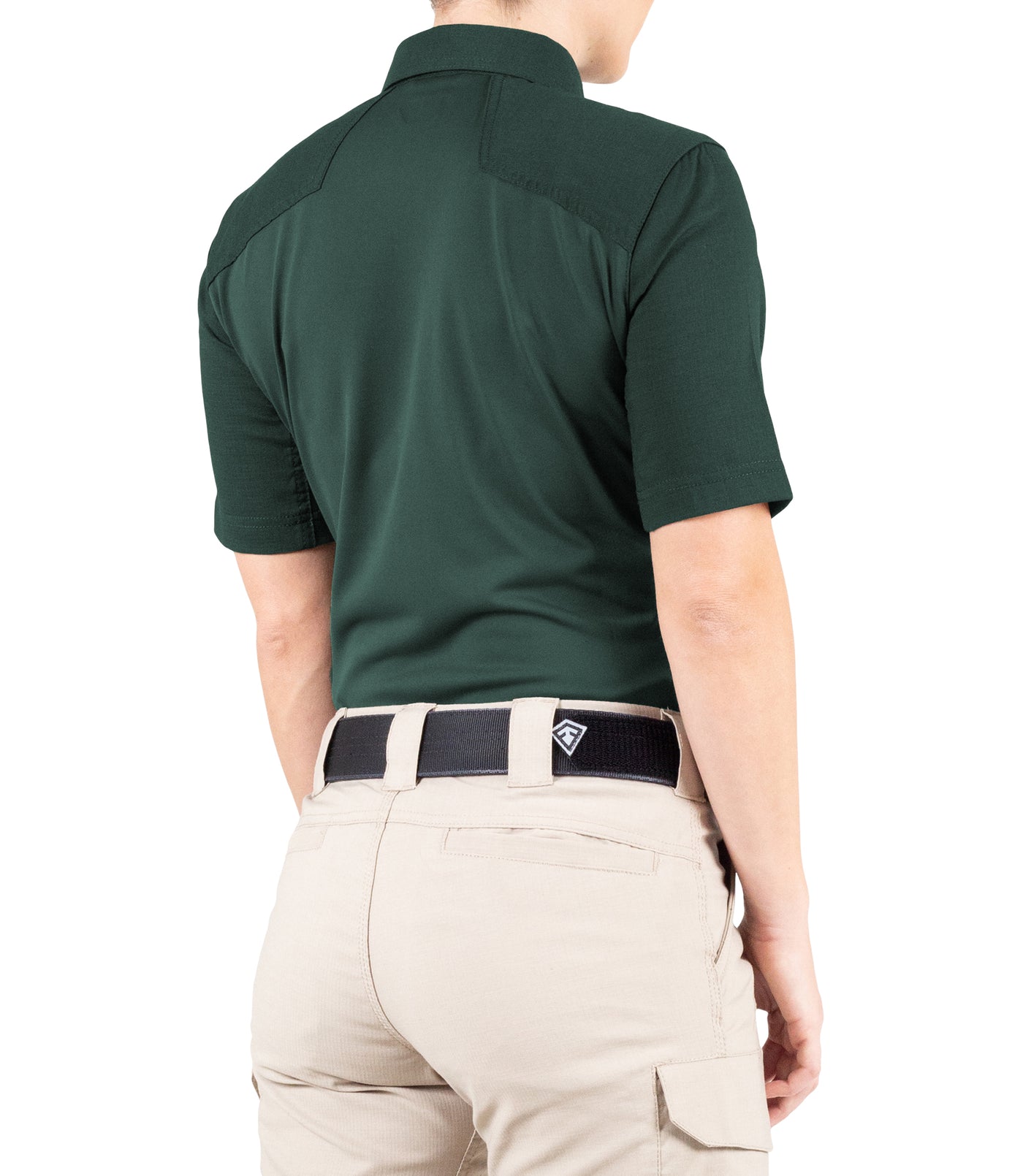 Side of Women's V2 Pro Performance Short Sleeve Shirt in Spruce Green