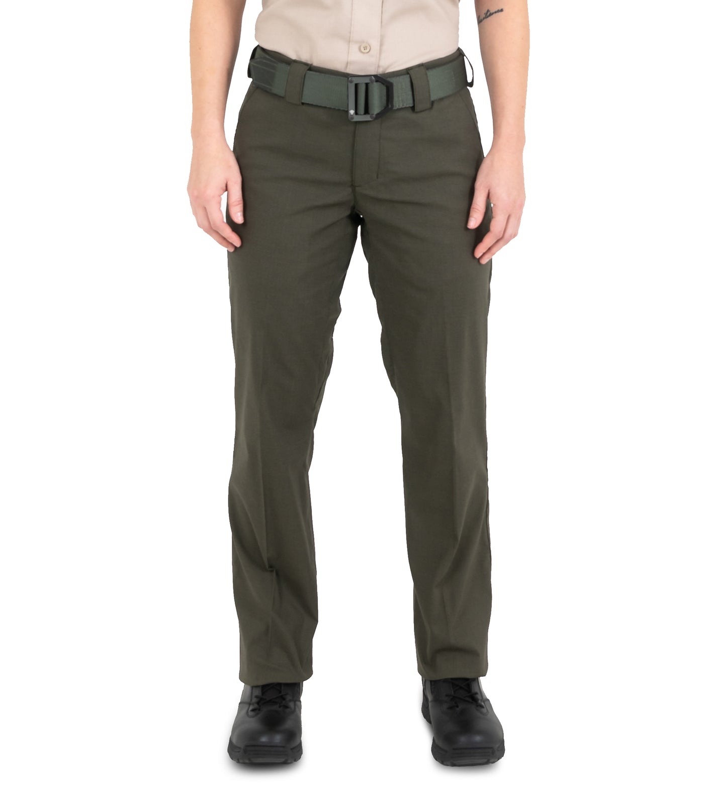 Front of Women's V2 Pro Duty 6 Pocket Pant in OD Green