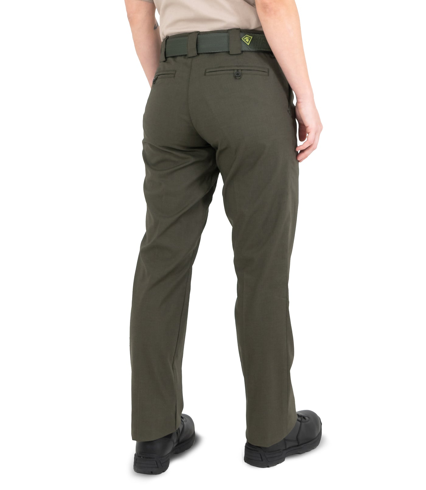 Side of Women's V2 Pro Duty 6 Pocket Pant in OD Green