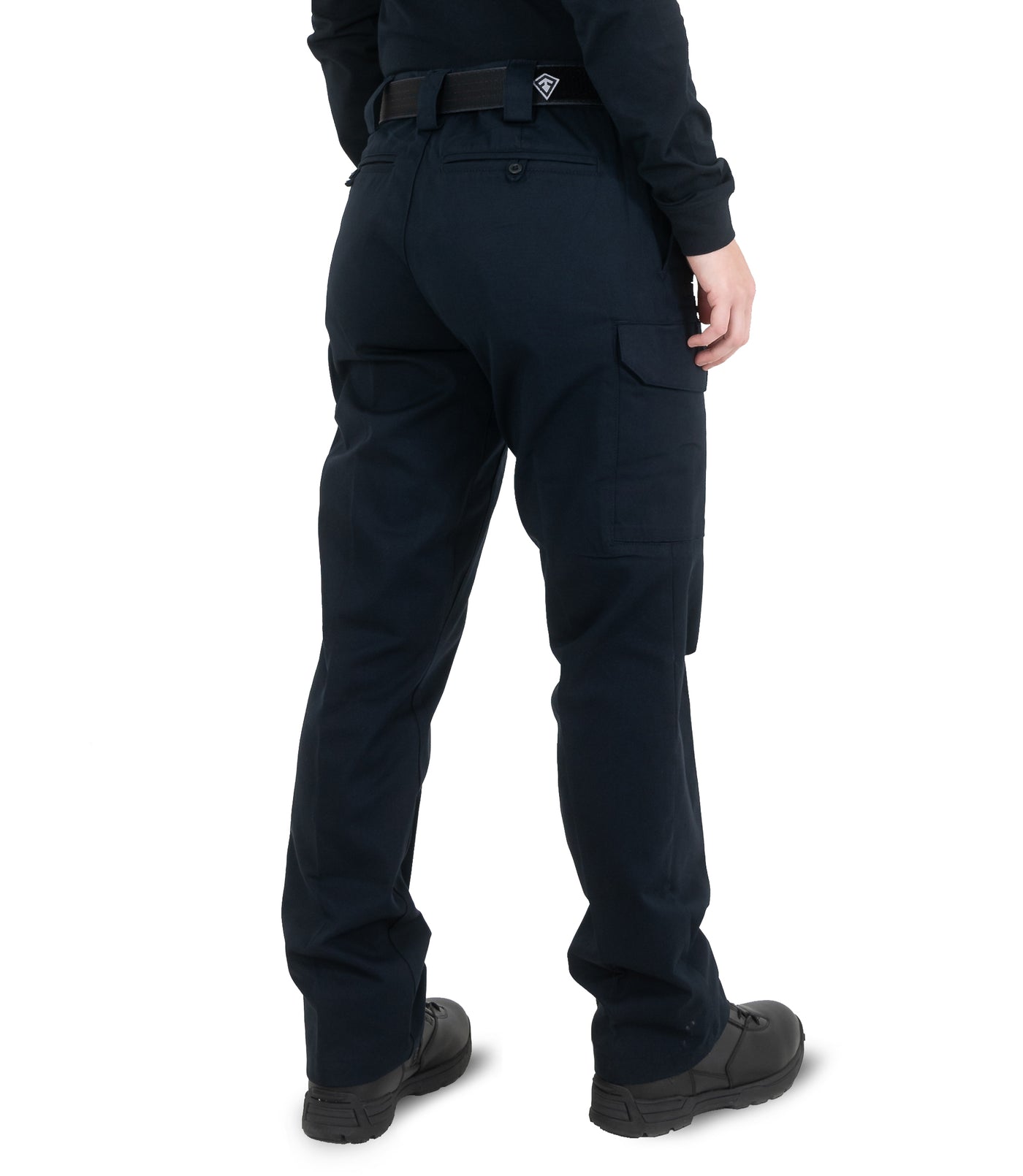 Side of Women's Cotton Cargo Station Pant in Midnight Navy