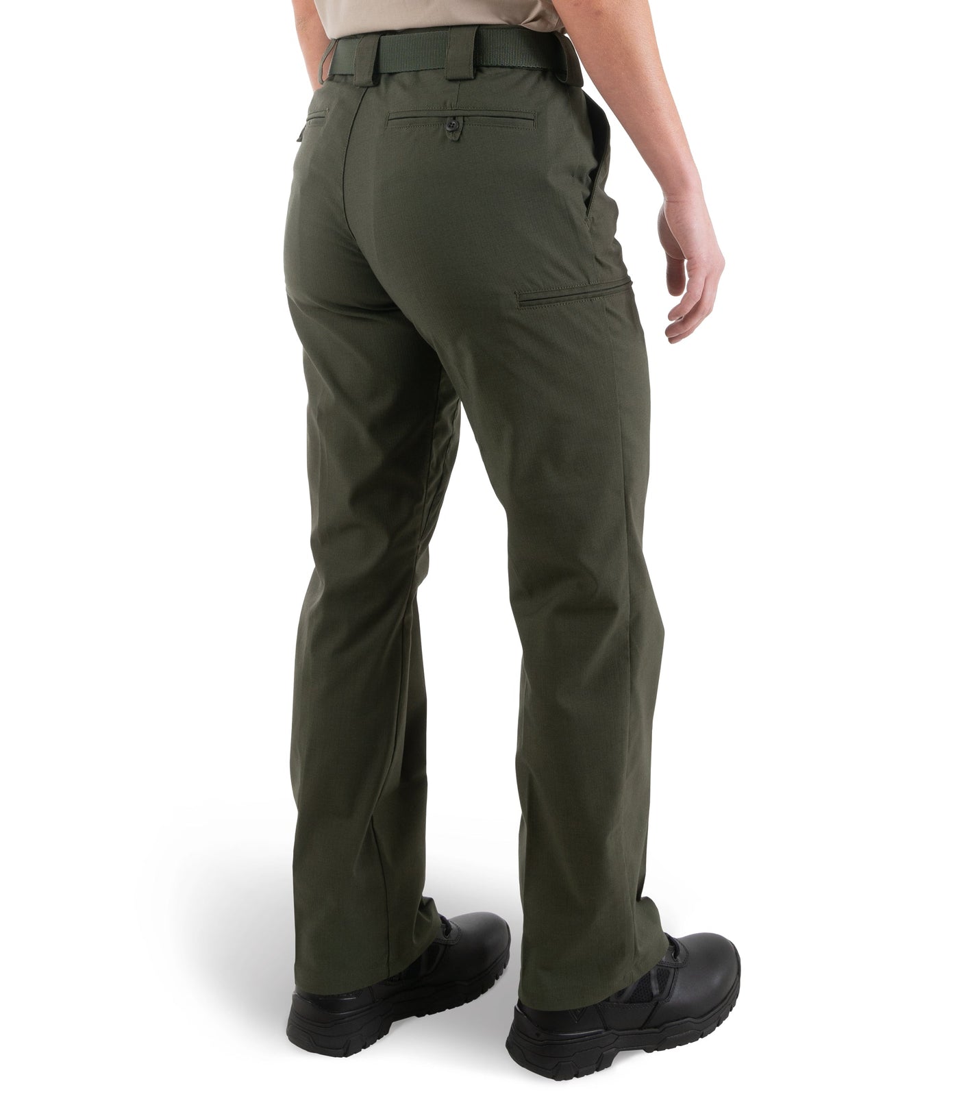 Side of Women's V2 Pro Duty 6 Pocket Pant in OD Green