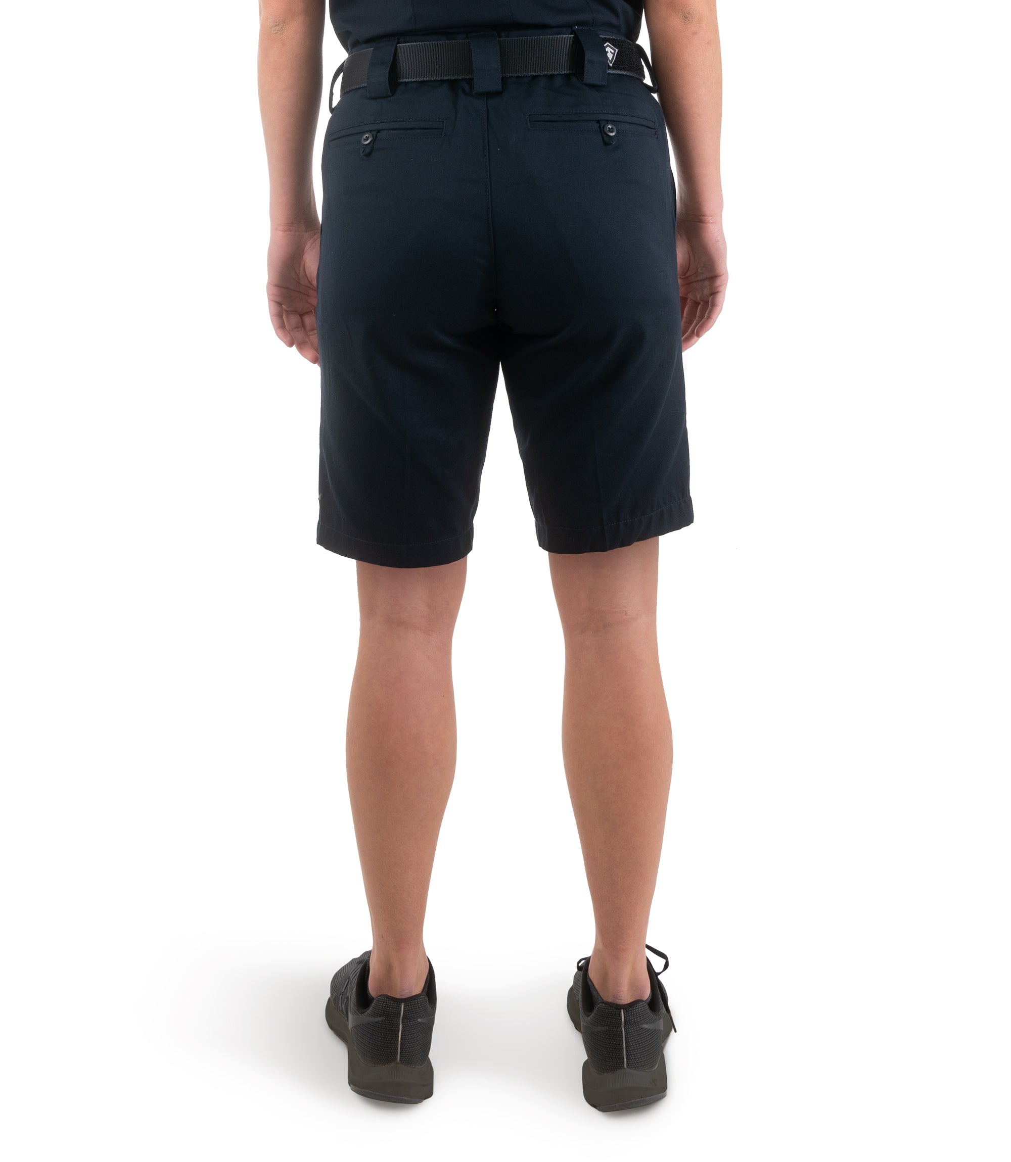 Back view of Women's Cotton Station Short in Midnight Navy|color_midnight navy