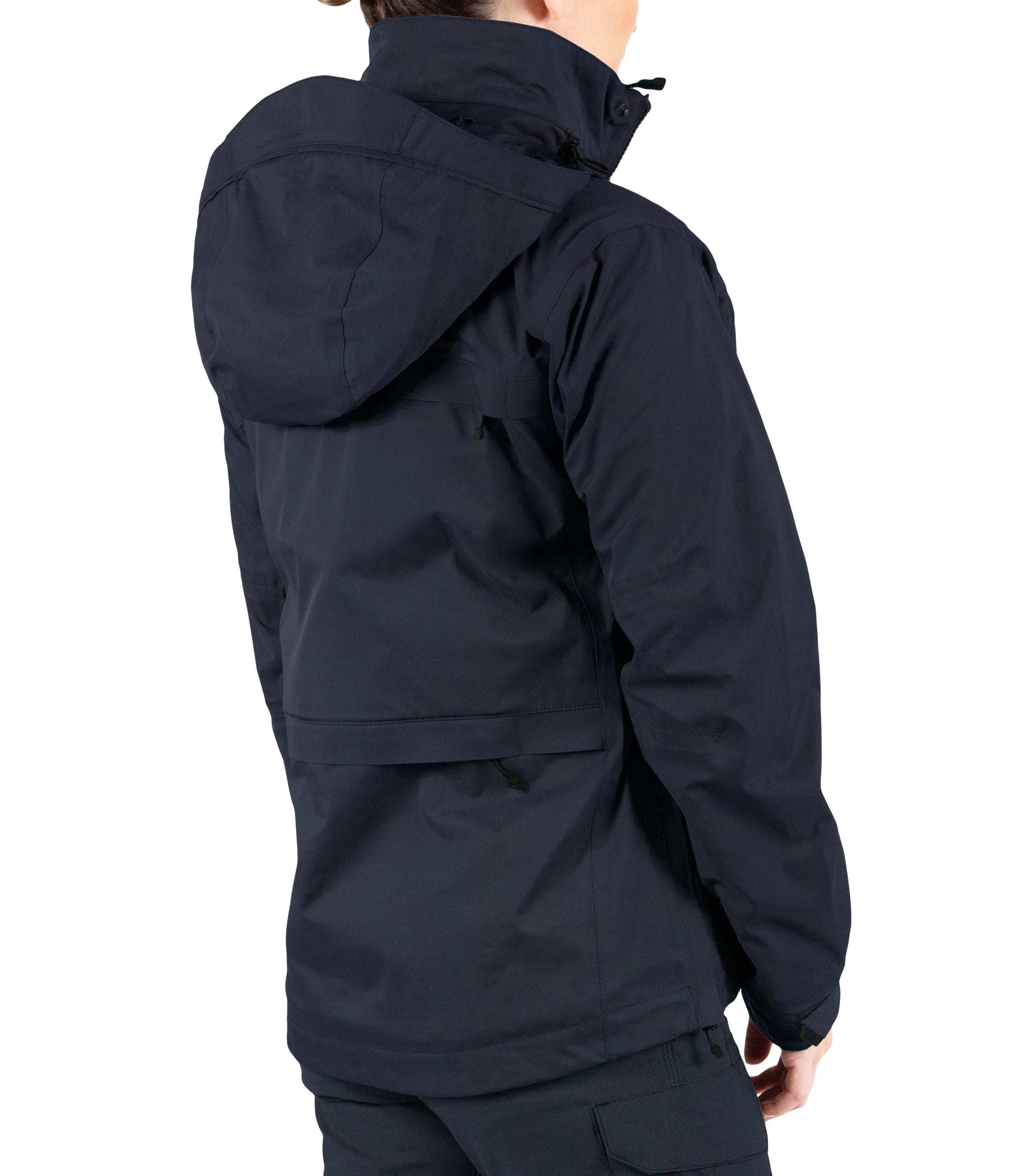 Right back side view of Women’s Tactix 3-In-1 System Parka in Midnight Navy|color_midnight navy
