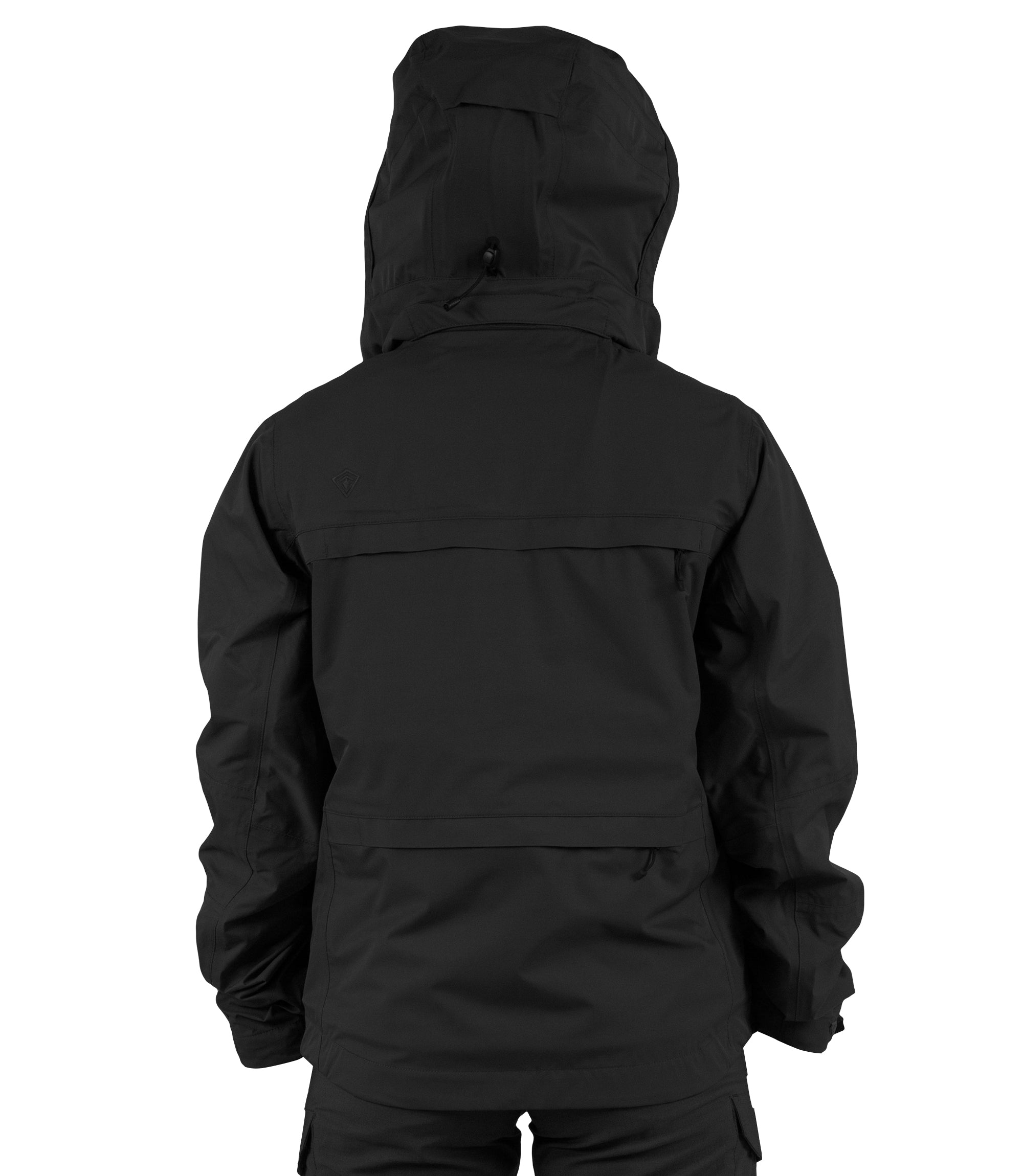 Back Hoodie of Women’s Tactix 3-In-1 System Jacket in Black|color_black