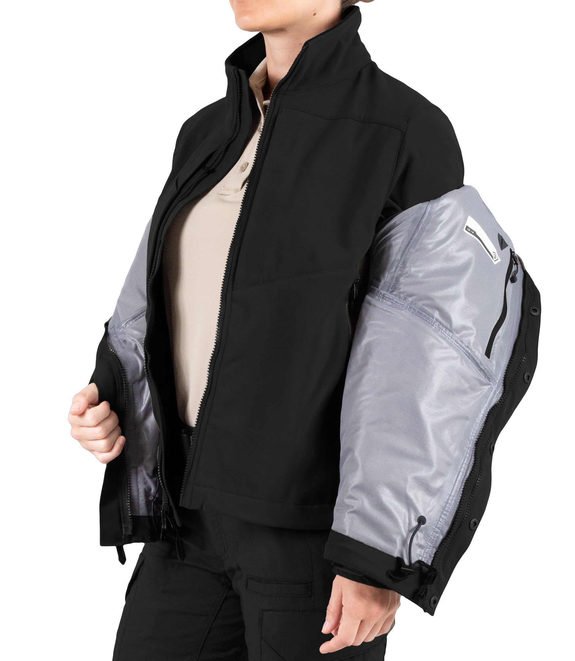 Softshell Jacket Zip Out for Women’s Tactix 3-In-1 System Jacket in Black|color_black