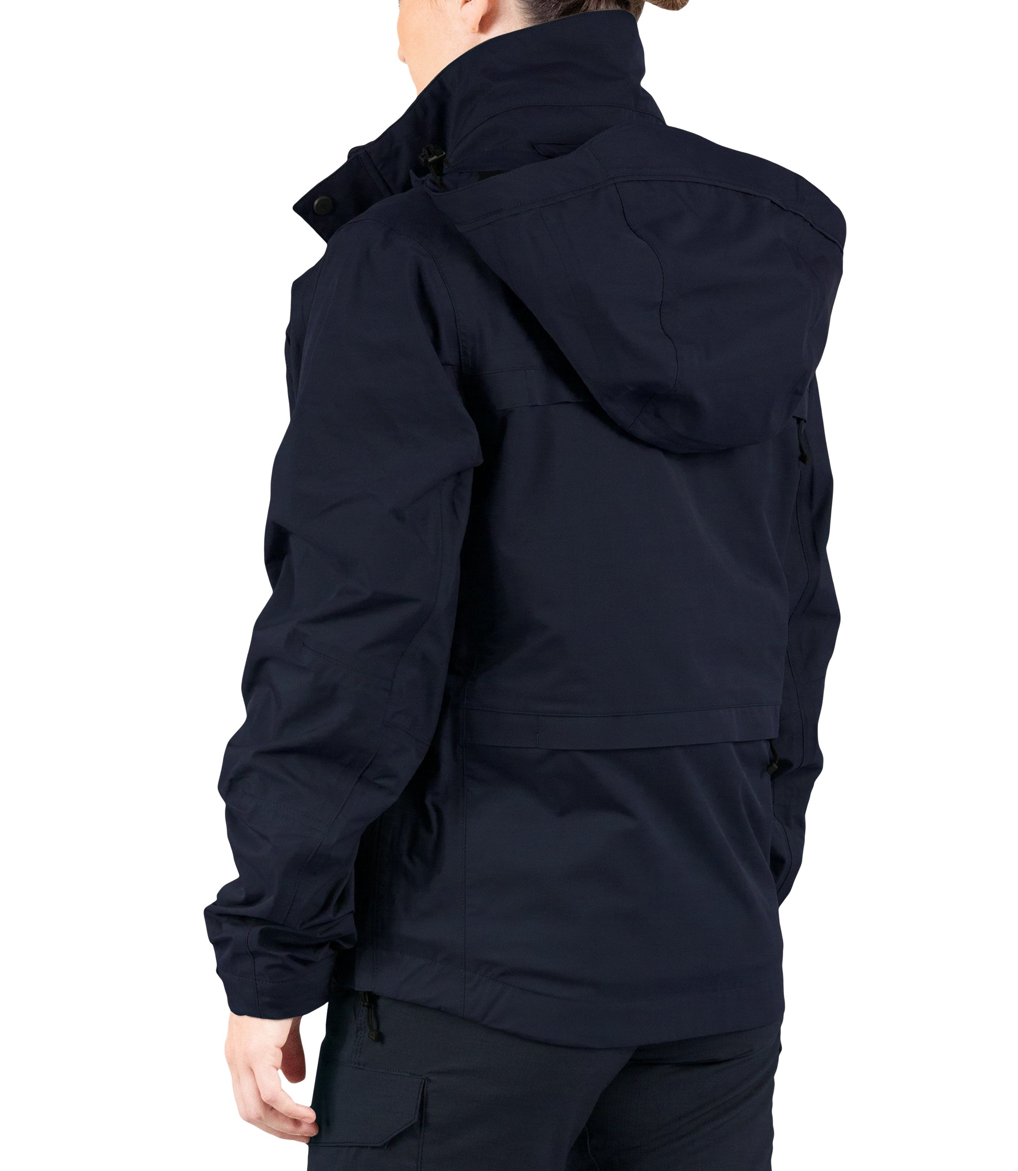 Left back side view of Women’s Tactix 3-In-1 System Jacket in Midnight Navy|color_midnight navy