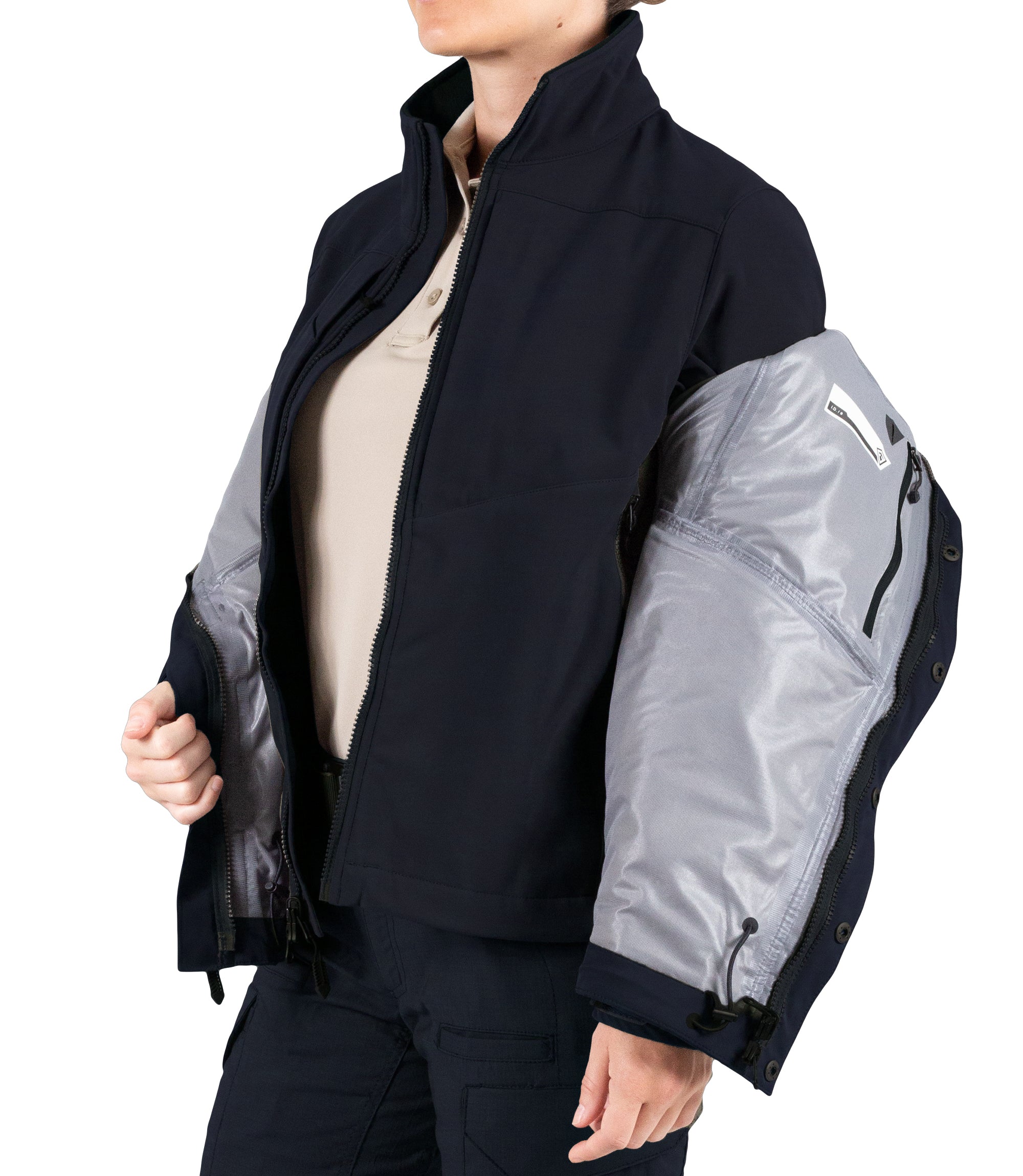 Softshell Jacket Side Zip for Women’s Tactix 3-In-1 System Jacket in Midnight Navy|color_midnight navy
