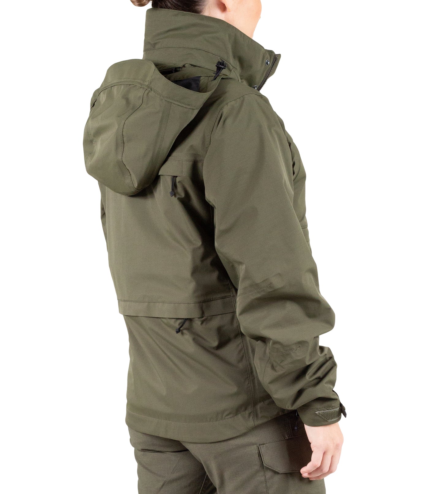 Side of Women’s Tactix System Jacket in OD Green