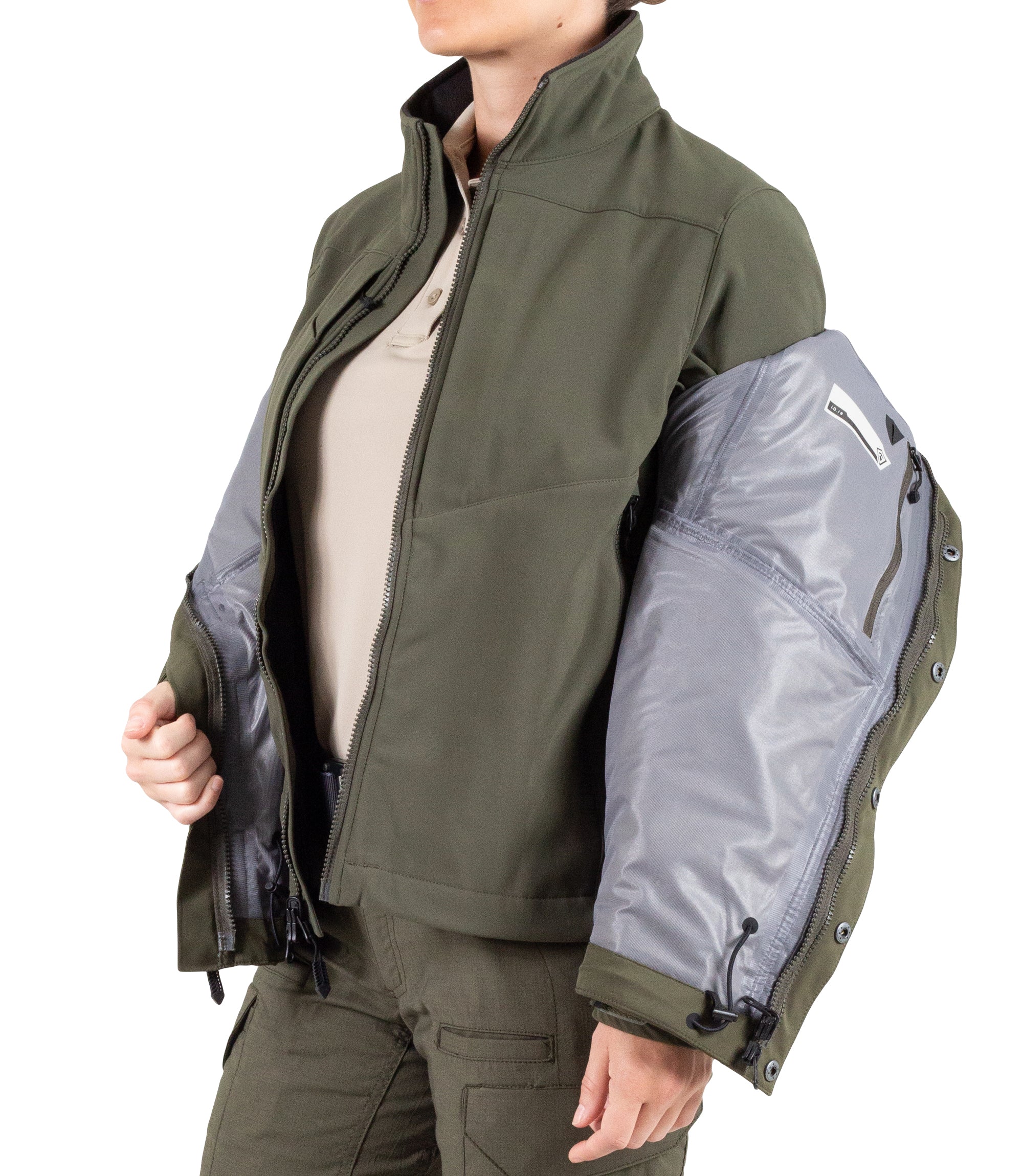 Softshell Jacket Zipper of Women’s Tactix 3-In-1 System Jacket in OD Green|color_od green