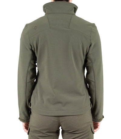 Back of Women’s Tactix Softshell Short Jacket in OD Green