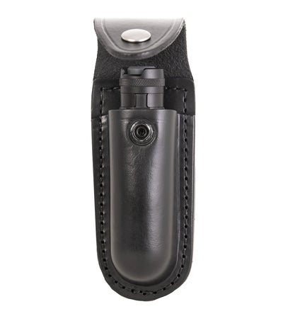 Open Front of Leather Light Pouch - Small in Black