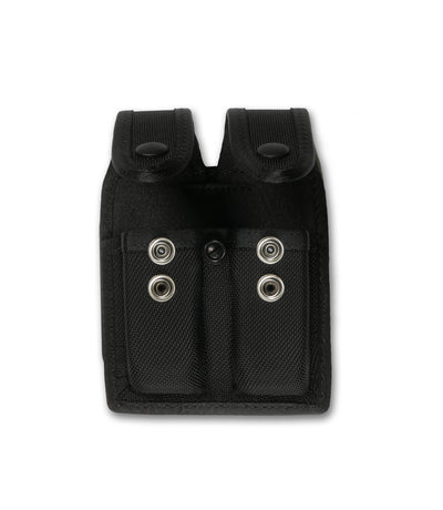 Open Front of Double Magazine Pouch in Black