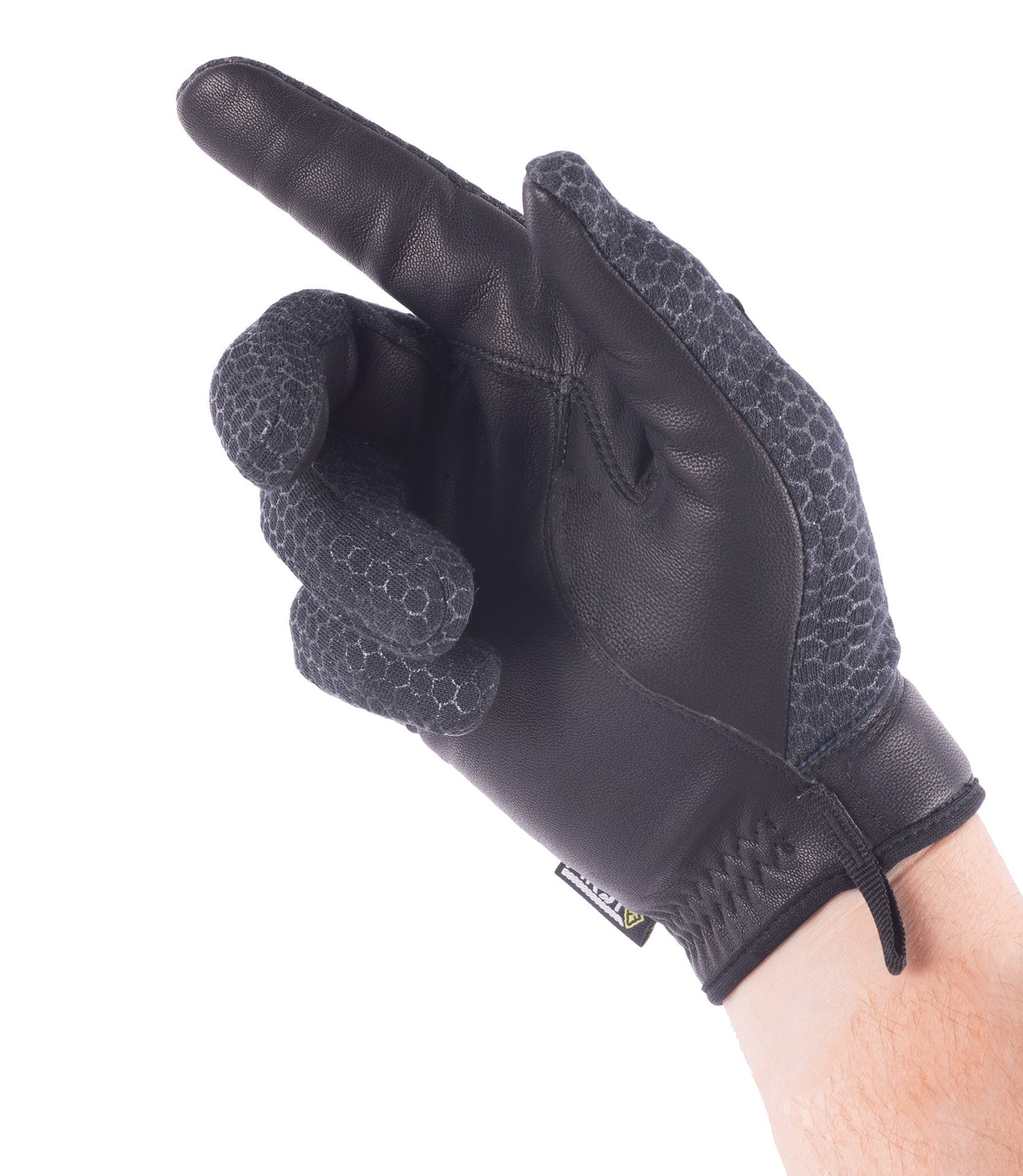 Seamless Finger of Men's Slash & Flash Protective Knuckle Glove in Black