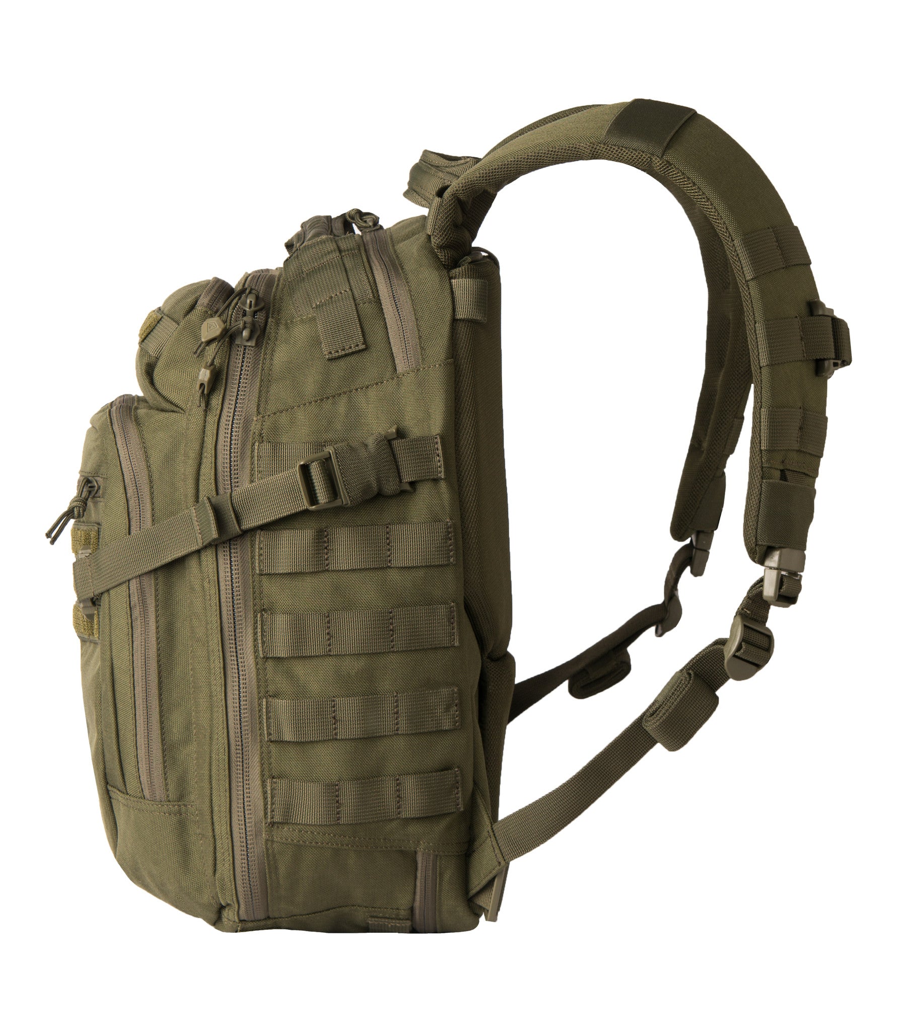 Side of Specialist Half-Day Backpack 25L in OD Green |color_od green