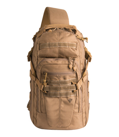 Front of Crosshatch Sling Pack 19L in Coyote
