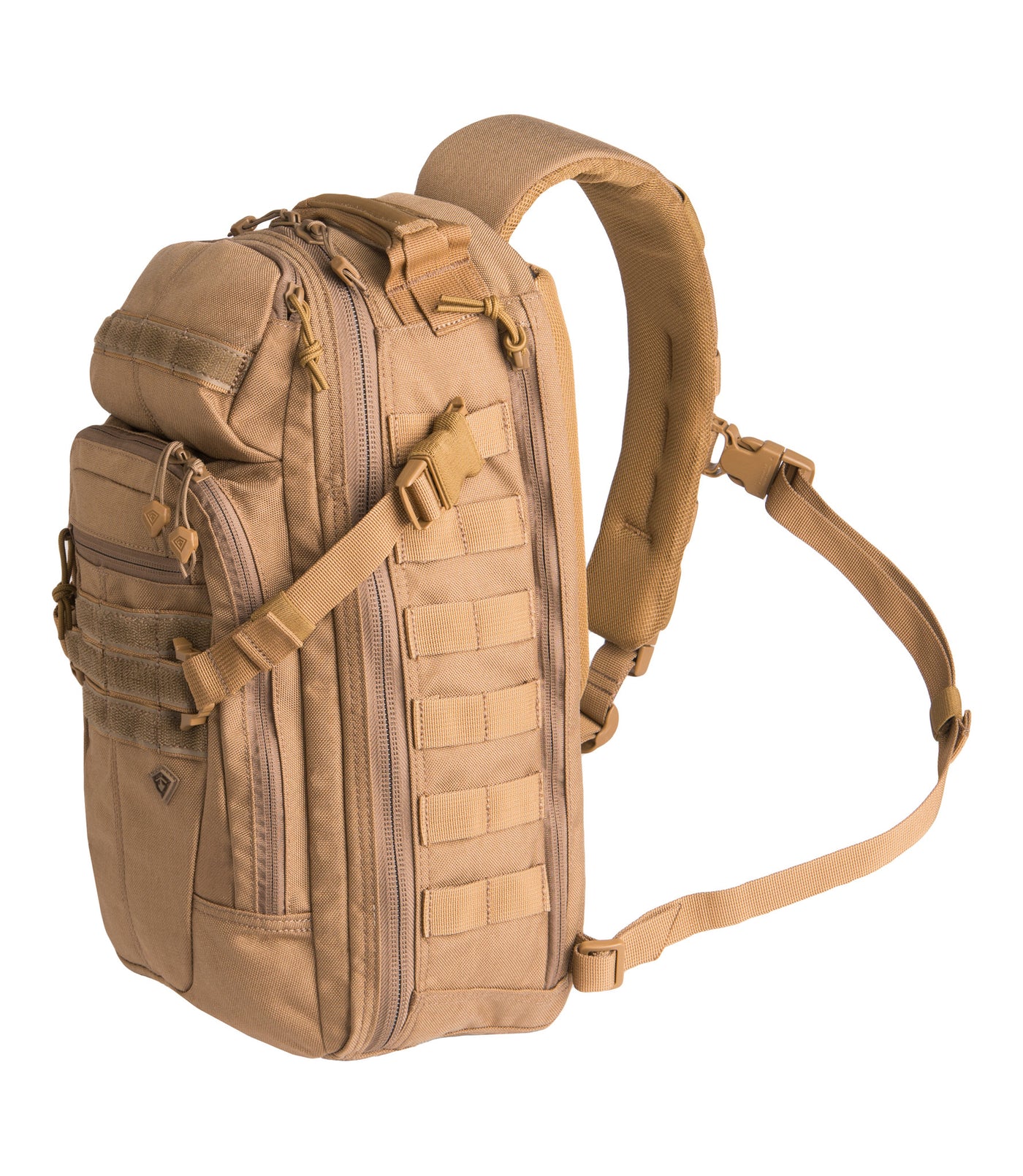 Front of Crosshatch Sling Pack 19L in Coyote