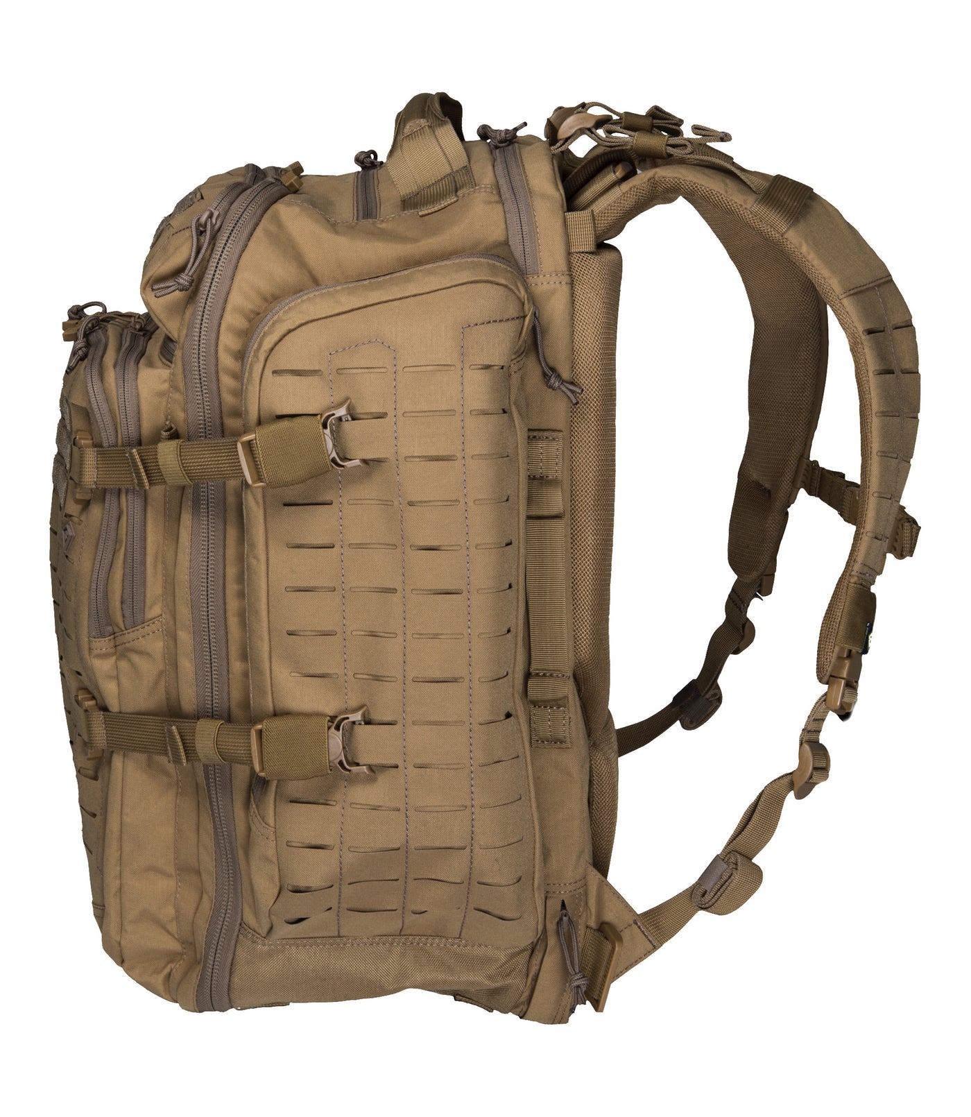 Side of Tactix 3-Day Plus Backpack 62L in Coyote