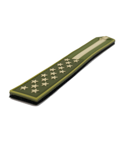 Side of USA Nametape Patch in OD Green