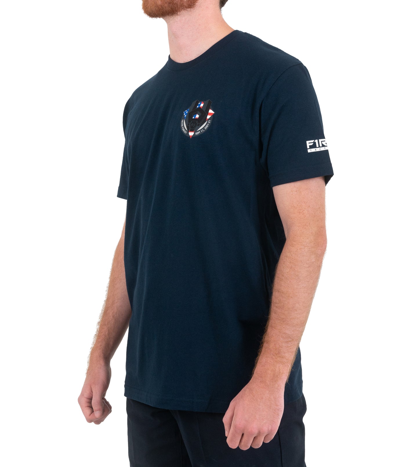 Side of 9/11 Tribute T-Shirt in Midnight Navy
