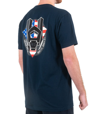 Back of 9/11 Tribute T-Shirt in Midnight Navy